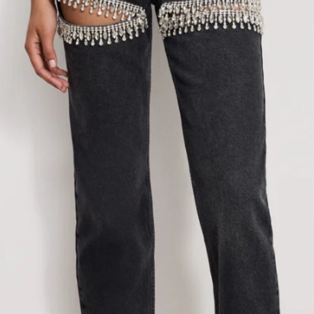 🖤💎 NWOT Good American Icon Straight Diamond Jeans- size 14 💎🖤 - Picture 5 of 12